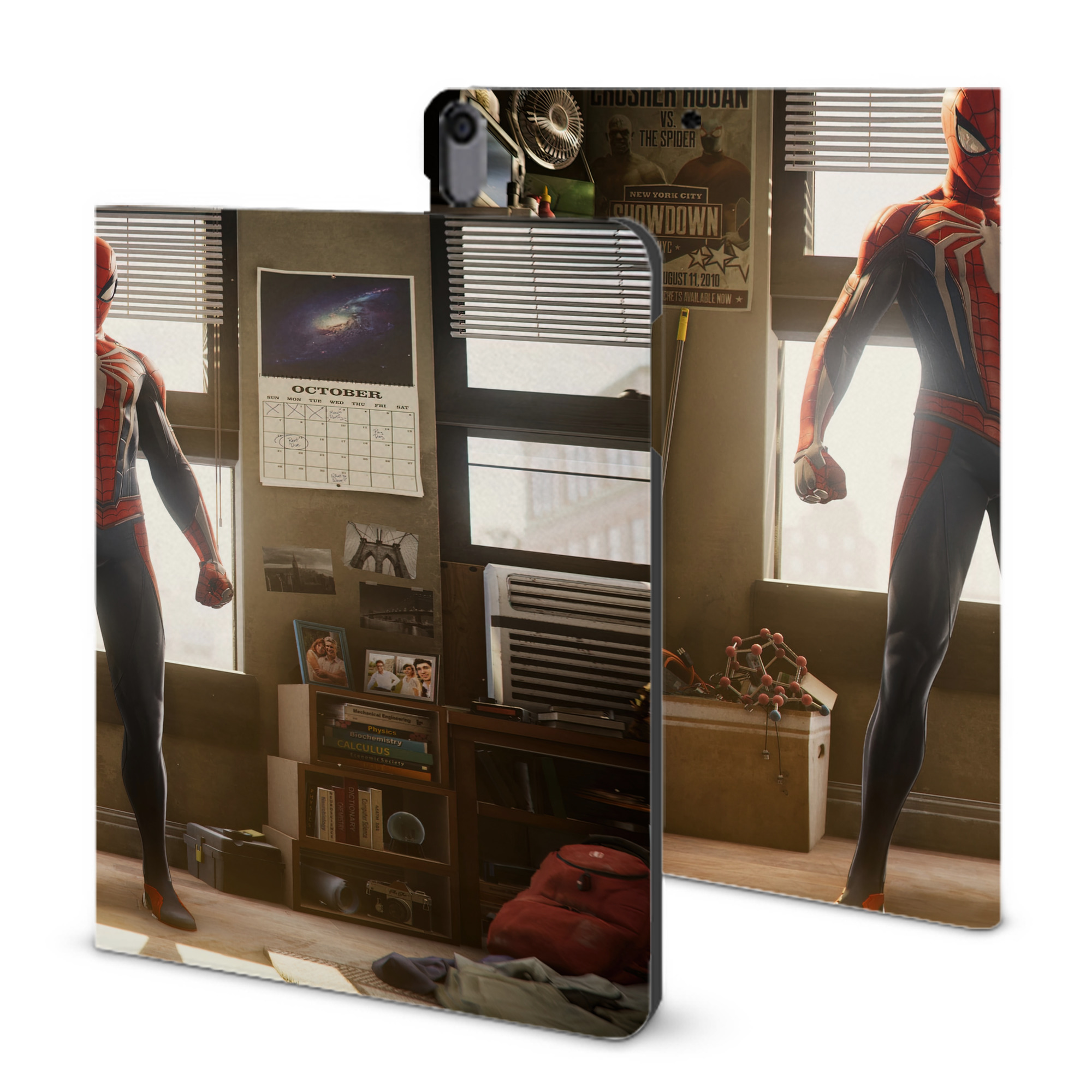 （画像用） Spider Man スパイダーマン IPad ケース ブック型 PUレザー TPU 耐衝撃 軽量 薄型 ペン収納なし 全面保護 IPad 各モデル対応